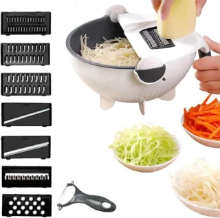 Groentenhakker - keukenmachine - 22.6 cm - grijs
