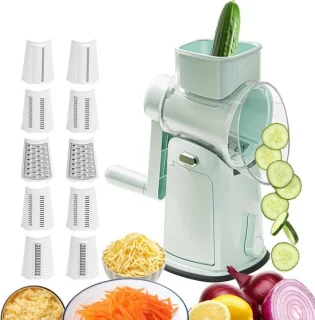 Groentesnijder met rasp keukenmachine - mintgroen