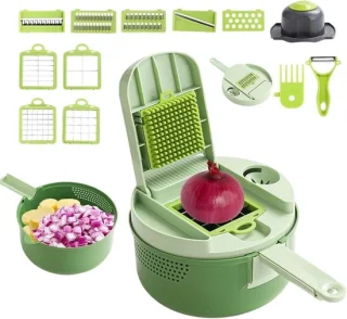 Groentesnijder - uienhakker - aardappelsnijder - grijs
