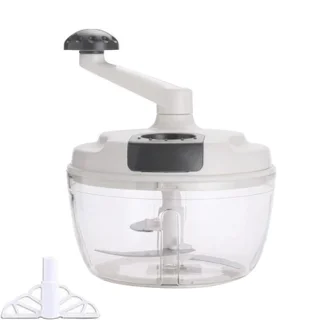 Handmatige keukenmachine met inklapbare handslinger, wit