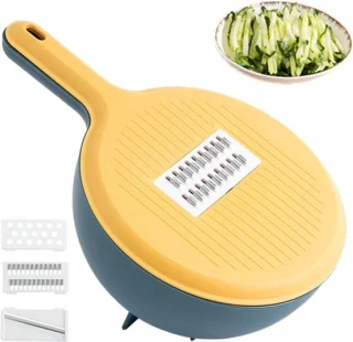 Handmatige voedselhakmolen - keuken snijder mand - 20 x 30 cm - blauw
