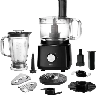 Heinner Foodprocessor 1.2L + Blender 1.8L 750W Zwart