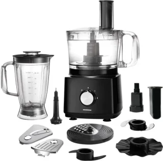Heinner Foodprocessor 1.2L + Blender 1.8L 750W Zwart