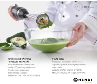HENDI Staafmixer 250W titanium mes 6 snelheden