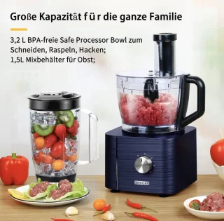 J&R Keukenmachine 1100W Blauw