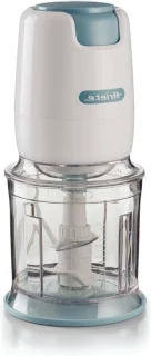 Keuken Hakker - Mini Chopper - Snel Ingrediënten Snijden - 4 Roestvrijstalen Messen - 700 ml Capaciteit - Wit Lichtblauw