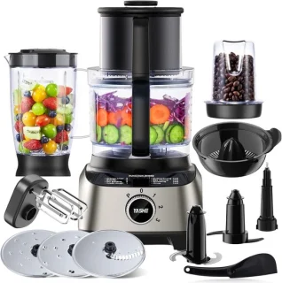 Keukenmachine 11-in-1 1300 W – Foodprocessor met blender en deegfunctie