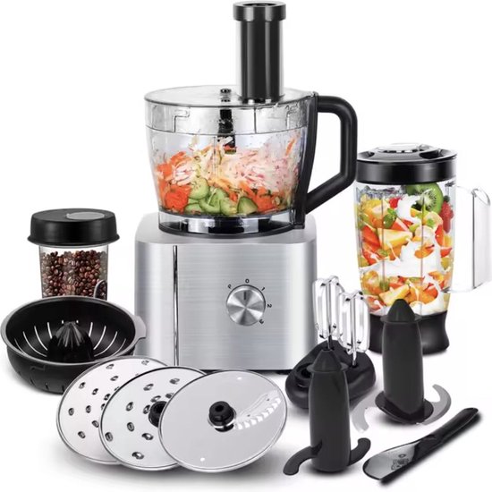 Keukenmachine 1100W Zilver - Multifunctioneel Model review