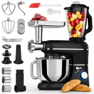 Keukenmachine 2000W met 6,2L roestvrijstalen kom en blender
