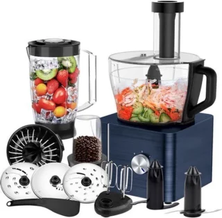Keukenmachine foodprocessor - kunststof - donkerblauw