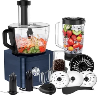 Keukenmachine foodprocessor mixer donkerblauw