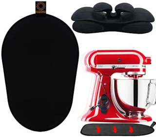 Keukenmachine glijmat - mixer onderlegger 5-8L zwart