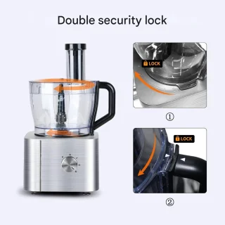 Keukenmachine Hakmolen Foodprocessor 1100W 3.2L Zilver