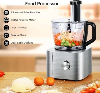 Keukenmachine Hakmolen Foodprocessor 1100W 3.2L Zilver