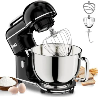 Keukenmachine met mixer en deegmaker, zwart