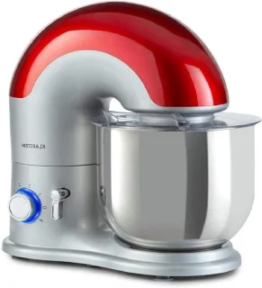 Keukenmachine met mixer en foodprocessor, zilver
