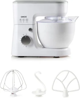 Keukenmachine met mixerkom wit-zilver