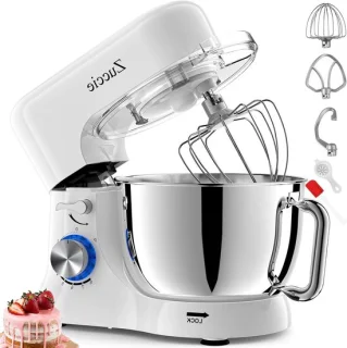 Keukenmachine - mixer deegmaker - 5,2 liter kom - wit