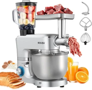 Keukenmachine - Mixer - Maaltijden Bereiden - 5-in-1 Functionaliteit - 6 Liter Kom - Zilverkleurig