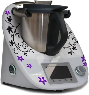 Keukenmachine stickers zwart violet