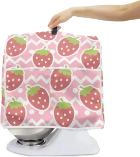 Keukenmachinehoes 37 x 27 x 38 cm roze aardbeienprint