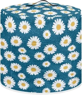 Keukenmachinehoes voor 6 liter, bloemen blauw