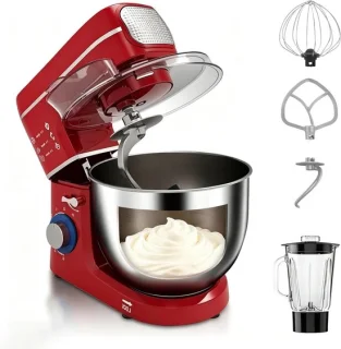 Keukenmixer - Bakmachine - Thuis Bakken - 5-in-1 Multifunctioneel - 10 Liter Kom - Rood