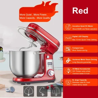 Keukenmixer Foodprocessor Keukenrobot 1200W Rood