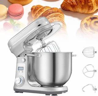 Keukenmixer kantelkop deegmachine 6l zilver
