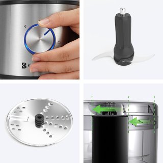 KitchenBrothers Foodprocessor 0,5L RVS Compact