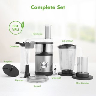 KitchenBrothers Foodprocessor 0,5L RVS Compact