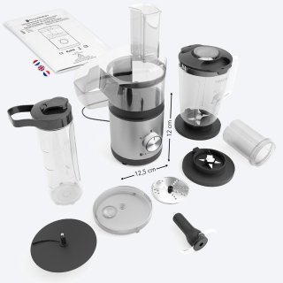 KitchenBrothers Foodprocessor 0,5L RVS Compact