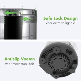 KitchenBrothers Foodprocessor 0,5L RVS Compact