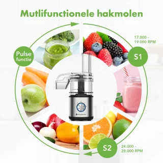 KitchenBrothers Hakmolen 0,5L Zwart