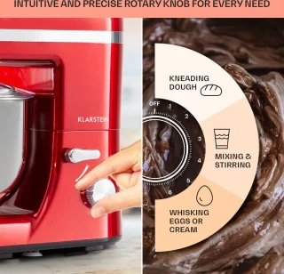 Klarstein Bella Elegance Keukenmachine 2000W 5,2L Rood