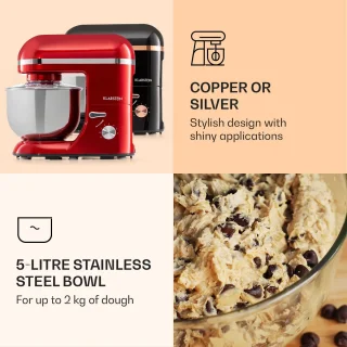 Klarstein Bella Elegance Keukenmachine 2000W 5,2L Rood