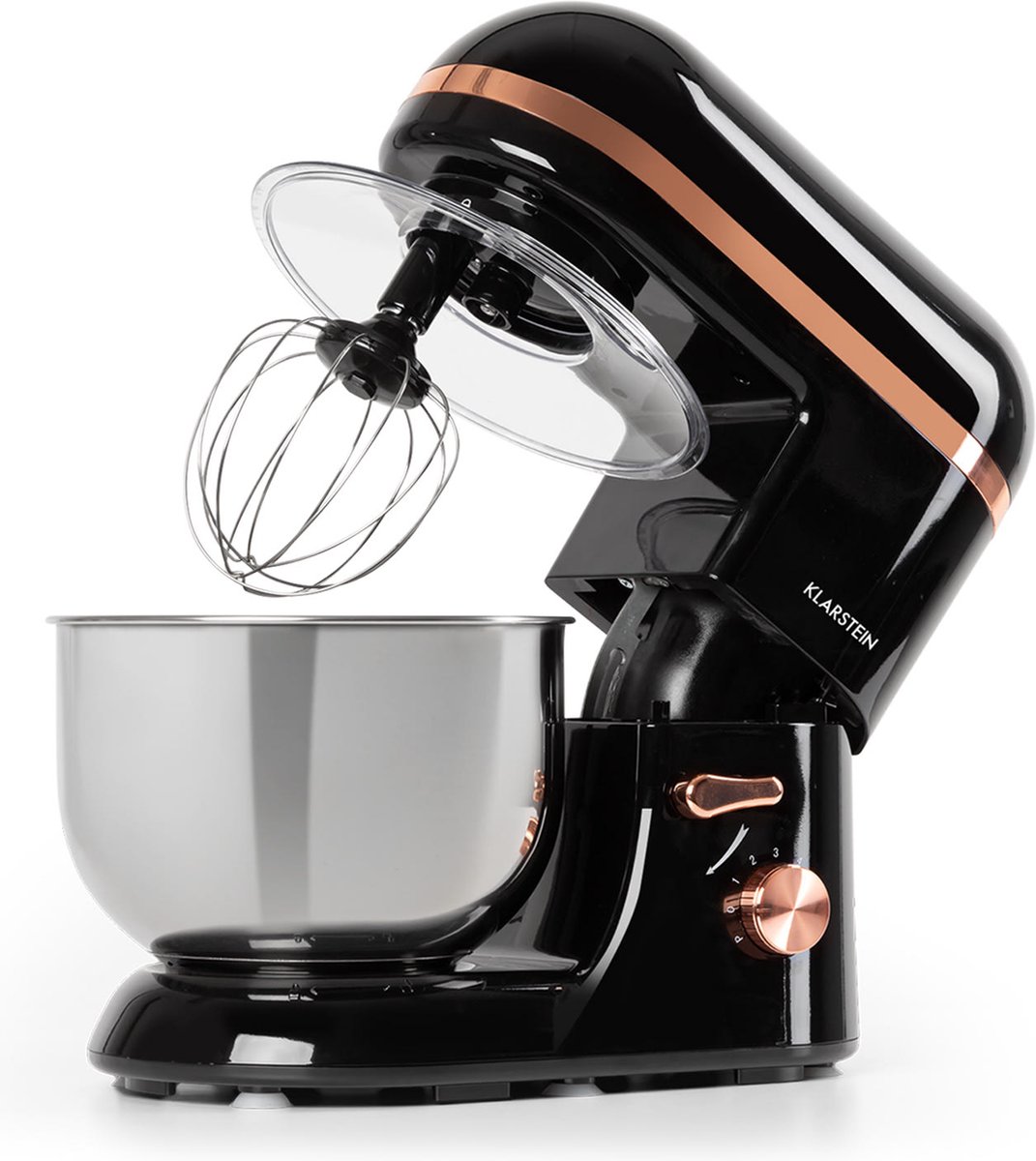 De Klarstein Bella Elegance Keukenmachine 2000W 5,2L RVS Zwart in één oogopslag