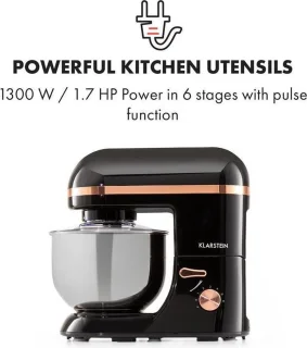 Klarstein Bella Elegance Keukenmachine 2000W 5,2L RVS Zwart