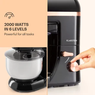 Klarstein Bella Elegance Keukenmachine 2000W 5,2L RVS Zwart