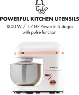 Klarstein Bella Elegance Keukenmachine 2000W 5L Wit