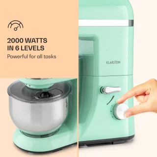 Klarstein Bella Elegance Keukenmachine Mixer 5L Pastelgroen