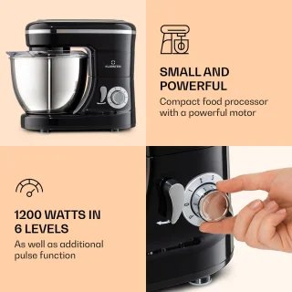 Klarstein Bella Mini Keukenmachine 1200W Zwart