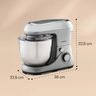 Klarstein Bella Pico 2G Keukenmachine 1300W RVS Kom 5L Zilver