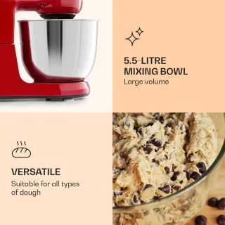 Klarstein Bella Robusta Keukenmachine Rood 5,5L 1200W