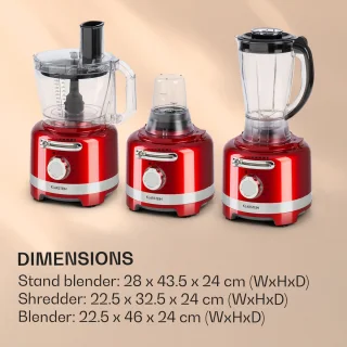Klarstein Luca Multifunctionele Mixer 3L Rood