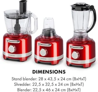 Klarstein Luca Multifunctionele Mixer 3L Rood