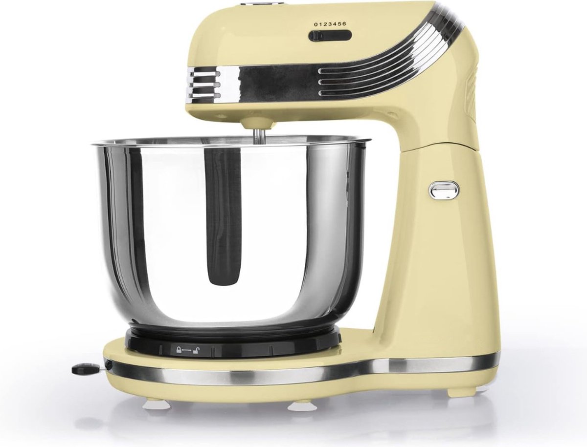 Wat vinden we goed aan de Kneedmachine geel - deegmachine met spatbescherming
