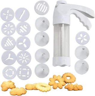 Koekjespers set met bakstempel, wit