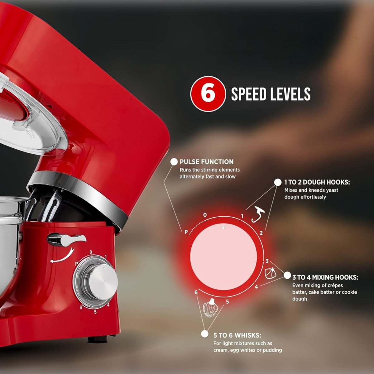 LifeStages Keukenrobot 1500W Rood
