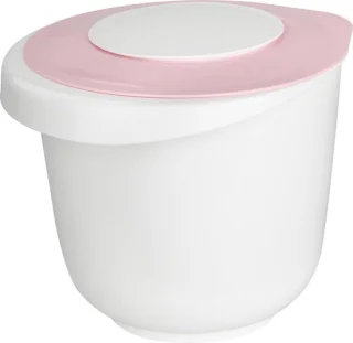 Mengkom met deksel 5 liter 28 cm roze wit